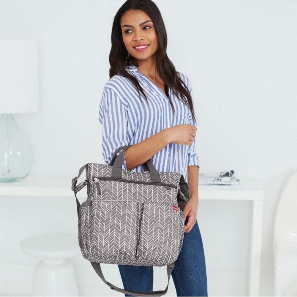 Skip Hop Gray Anchor Pattern Tote Bag